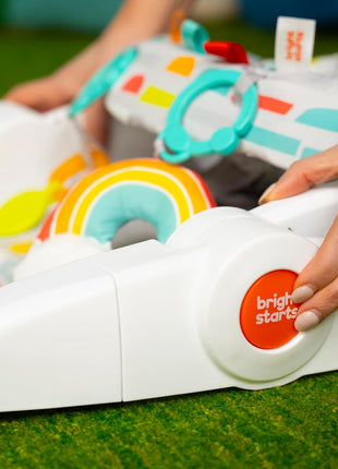 Bright Starts Learn-to-Sit Baby Floor Seat, 2-Positions Grow with Infant, Portable Baby Chair, Includes Sensory Toys, Unisex, 4-12 Months, Playful Paradise