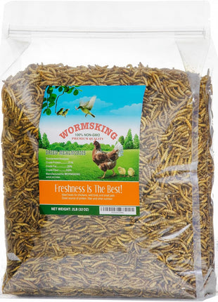2LB Dried Mealworms for Poultry, Wild Birds,Tasty Bird Food