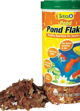 TetraPond Pond Flakes, Complete Nutrition for Smaller Pond Fish, Fish Food for Goldfish and Koi Fish, 6.35 Ounces
