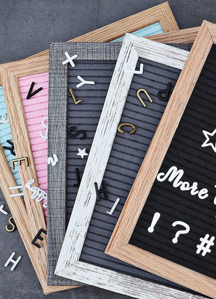 Felt Letter Board with Letters, Pre Cut & Sorted 725 Letters, First Day of School Board, Baby Announcement Sign, Pregnancy Announcement, Custom Signs & Wood Stand, 10x10in Message Board, Classroom Decor Sign Board