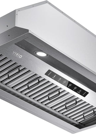 VIKIO HOME 36 Inch Range Hood Insert, 980 CFM Built-in Kitchen Vent Hood, Ducted/Ductless Convertible, Stainless Steel, Gesture & Touch Control with LED, Dishwasher-Safe Removable Filters