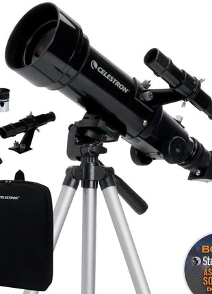 Celestron Travel Scope 70 Portable Refractor Telescope – 70mm Aperture, Fully-Coated Glass Optics – Includes Tripod, Backpack & Software – Ideal for Beginners & Travel