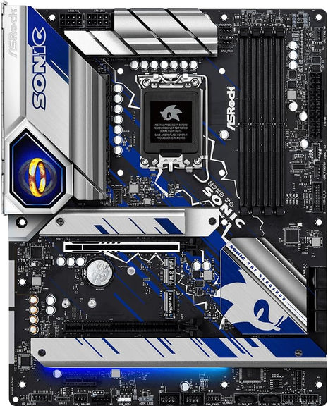 ASRock Z790 PG Sonic LGA1700 Motherboard, Intel 14th/13th/12th Gen Support, DDR5 7200+ OC, PCIe 5.0, Killer 2.5G LAN, Sonic Themed Design, 14+1+1 Power Phase