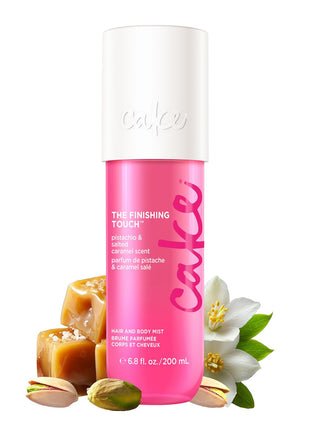 Cake Beauty The Finishing Touch Mist - Pistachio & Salted Caramel - 200 mL | Hair & Body Spray - Vitamin E & Argan Oil - Vegan, Sulfate Free - 6.8 Fl Oz