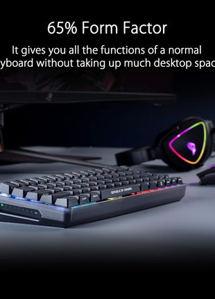 ASUS ROG Falchion NX 65% Wireless RGB Gaming Mechanical Keyboard | ROG NX Brown Tactile Switches, PBT Doubleshot Keycaps, Wired / 2.4G Hz, Touch Panel, Keyboard Cover Case, Macro Support