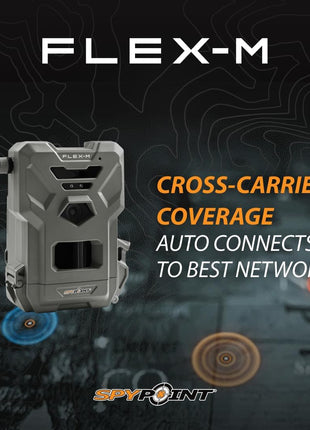 SPYPOINT Flex-M Twin Pack Cellular Trail Cameras - Best Hunting Accessories, No WiFi Needed, GPS, Night Vision, Dual-Sim LTE, IP65 Water-Resistant Game Camera, 28MP Photos, 720p Videos + Sound (2)