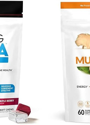 Force Factor Ashwagandha & Mushroom Supplements Bundle with KSM-66 Ashwagandha, 7 Mushrooms, 60 Soft Chews Each