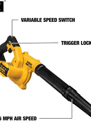 DEWALT 20V MAX Blower, 100 CFM Airflow, Variable Speed Switch, Includes Trigger Lock, Bare Tool Only (DCE100B)
