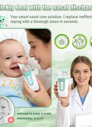 Nasal Aspirator for Baby, 2-in-1 Electric Nose Sucker for Toddlers with Spray, Up to 70kPa with 5 Levels, Auto Leak Control, 3 BPA-Free Silicone Tips, Quiet & Portable Nose Cleaner, Rich Package