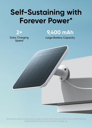eufy Security 4G LTE Cam S330, 4K Cellular Solar Security Cameras Wireless Outdoor, Pan and Tilt, 4G and Wi-Fi Duo-Mode, AI Tracking, with SIM Card and 32GB SD Card, No WiFi, No Problem