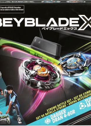 Beyblade X Xtreme Battle Set with Beystadium Arena Featuring X-Celerator Rail, 2 Right-Spinning Top Toys, 2 Launchers, Toys for Boys and Girls, 8+