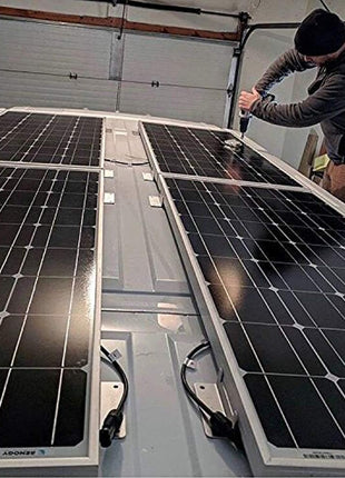 Renogy Solar Panel Mounting Z Brackets Lightweight Aluminum Corrosion-Free Construction for RVs, Trailers, Boats, Yachts, Wall and Other Off Gird Roof Installation, one set of 4 Units,Gray