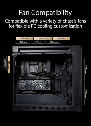 ASUS ProArt PA602 E-ATX PC Case 420mm Radiator Support, Dual 200mm Built-in Fans, Front Panel IR dust Indicator, Power Lock, Tool-Less PCIe mounting & GPU Holder, Front 20Gbps USB-C, 2 Year Warranty