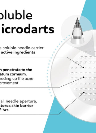 Microdart Acne Patches for Deep Blemishes - 18 Pimple Patches - Hydrocolloid Pimple Patch with Salicylic Acid, Azelaic Acid, CICA & Vitamin C - Targets Stubborn Blemishes Dark Spots & Cystic Acne
