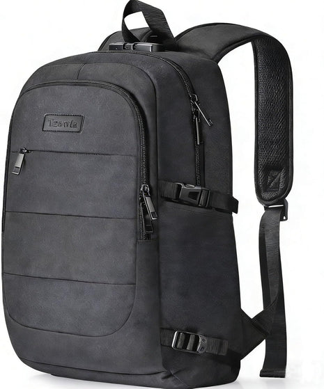Tzowla Travel Laptop Backpack Water Resistant Anti-Theft Bag with Giant Tumbler Holder Pocket and Lock 15.6 Inch Computer Business Backpacks for Women Men Work College,Casual Daypack(Black)