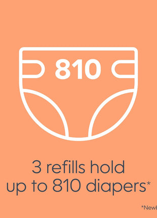Diaper Genie Bags Refills 270 Count (Pack of 3) Clean Laundry Scent | Diaper Pail Refills with Max Odor Lock | Holds up to 810 Newborn Diapers