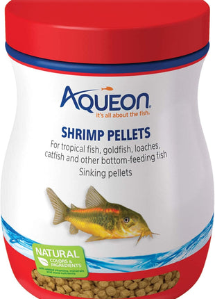Aqueon Shrimp Pellets Sinking Food for Tropical Fish, Goldfish, Loaches, Catfish and Other Bottom Feeding Fish, 6.5 Ounces