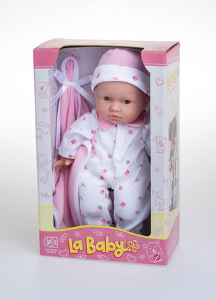 JC Toys La Baby Caucasian Baby Doll Set – 11 Inch Soft Baby Doll | Washable |Removable Pink Outfit w/ Hat & Blanket | For Children 12 Months +