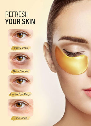 Maskiss 24k Gold Under Eye Patches (25 Pairs), eye mask, Collagen Skin Care Products, Eye Patches for Puffy Eyes, eye masks for dark circles and puffiness
