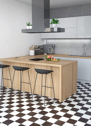 Nexus Self Adhesive 12-Inch Vinyl Floor Tiles, 20 Tiles - 12" x 12", Black/White Pattern - Peel & Stick, DIY Flooring for Kitchen, Dining Room, Bedrooms & Bathrooms by Achim Home Decor