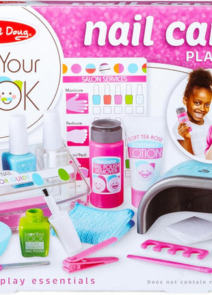 Melissa & Doug Love Your Look Pretend Nail Care Play Set – 20 Pieces for Mess-Free Play Mani-Pedis (Does NOT Contain Real Cosmetics), Pink