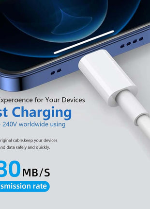AHDFWI Carplay Cable Cord Compatible with iPhone 16 17 USB A to USB C Cable for 17E 16E 17 Air/17 16 15 Pro Max ,Plus, Pro 12.9/11, 10th Gen, Air 5th/ 4th,Mini 6th Charger Car Charging Cable White