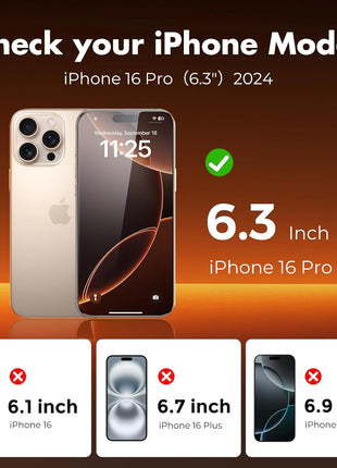 UNBREAKcable 3-Pack Screen Protector for iPhone 16 Pro, Double Shatterproof Tempered Glass [Easy Installation Frame] [9H Hardness] [99.99% HD Clear] [Case Friendly] for iPhone 6.3 inch