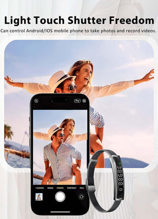Smart Bracelet Fitness Health Tracker for Men Women with 2 Bands | 24/7 Heart Rate/Pressure Detection/Sleep Monitor, 5ATM Waterproof, Multiple Sport Modes, Android iOS Compatible