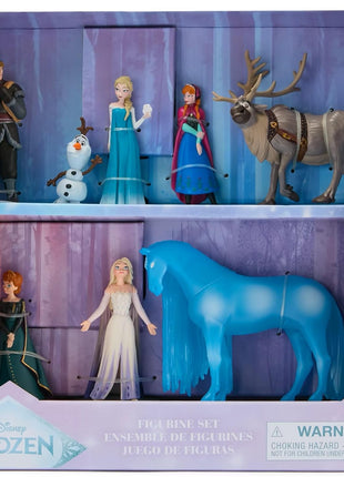 Disney Store Official Frozen Figure Set – 8 Fully Sculpted Disney Figures Including Anna, Elsa, Olaf, Kristoff & More in Double-Tiered Box with Scenic Backgrounds