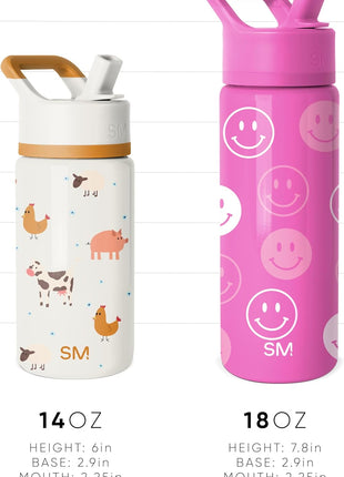 Simple Modern Kids Summit Water Bottle with Straw Lid | 14oz Stainless Steel Cup Insulated Tumbler for Toddlers, School | Pink Ballerina
