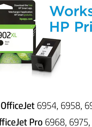 HP 902XL Black High-yield Ink Cartridge for HP Printers | Works with Printer Series: OfficeJet 6954, 6958, 6962, OfficeJet Pro 6968, 6975,, 6978 | Eligible for Instant Ink | T6M14AN