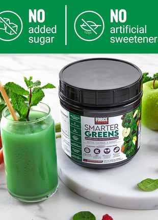 Force Factor Smarter Greens Superfoods Powder for Gut Health & Digestion | Greens Powder with Probiotics, Prebiotics & Digestive Enzymes to Reduce Bloating, Pomegranate Berry, 30 Servings