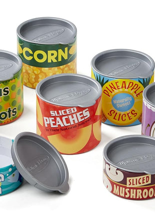 Melissa & Doug Let's Play House, 10 Grocery Cans with Removable Lids, Toy Food & Play Kitchen Accessories, Preschool Learning Toys for Girls & Boys 3+