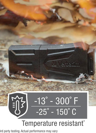 Verbatim 16GB ToughMAX USB 2.0 Flash Drive - Extremely Durable Thumb Drive - Black 70000