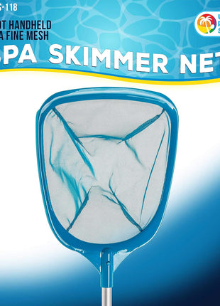 U.S. Pool Supply Professional Spa, Hot Tub, Pool Hand Leaf Skimmer Net with Aluminum Pole - Deep Ultra Fine Mesh Netting Bag Basket, Clean The Finest Debris - Pond Small Kid Kiddie Inflatable Pool