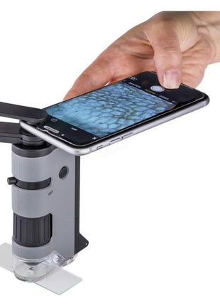 Carson MicroFlip 100x-250x, LED UV Pocket Microscope with Smartphone Clip, STEM Education (MP-250)
