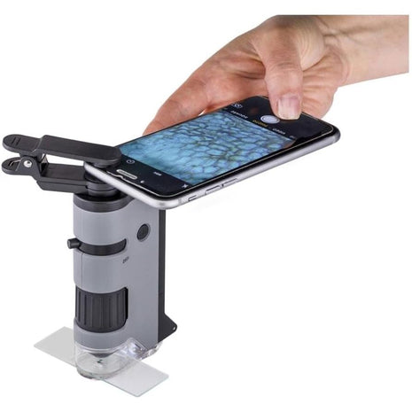 Carson MicroFlip 100x-250x, LED UV Pocket Microscope with Smartphone Clip, STEM Education (MP-250)