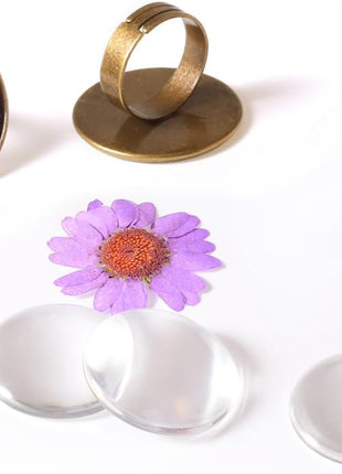 HAUTOCO 120 Pieces Transparent Glass Dome Cabochons Round Cabochons Tiles, Non-calibrated Round 1 inch/25mm for Craft Cameo Pendants Photo Jewelry Necklaces