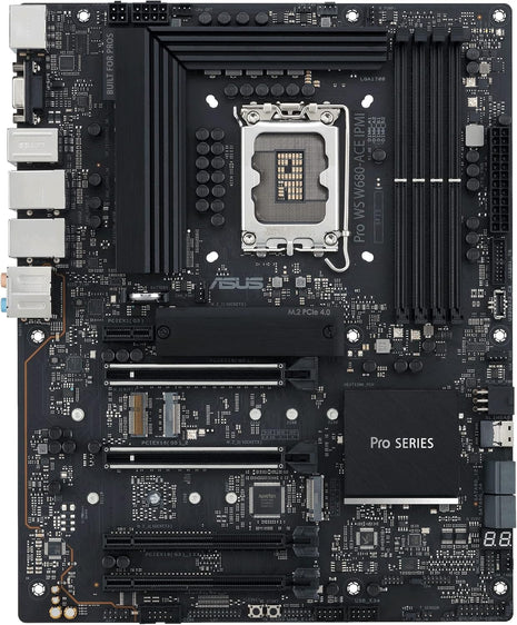 ASUS Pro WS W680-ACE IPMI Intel LGA1700 ATX workstation motherboard,2x PCIe 5.0x16 slot,DDR5,ECC memory,2x2.5 Gb Lan,3xM.2 slots,SlimSAS,BMC header,THUNDERBOLT4 Header,IPMI Expansion card bundled,ACCE