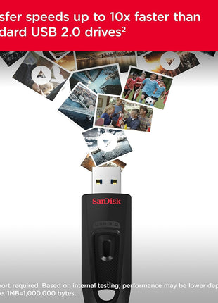 SANDISK 128GB Ultra USB 3.0 Flash Drive - SDCZ48-128G-GAM46, Black