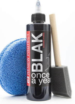 RENEW PROTECT Blak, Semipermanent Rich Black Tire & Trim Treatment, Mid to High Shine, Floor Mat- RV- Golf Cart, Motorcycle-Safe, Acrylic Ceramic-Hybrid Protectant, Wash-Proof, 5 min Dry-Seal 8oz