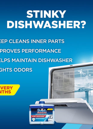 Finish Dishwasher Cleaner Liquid, Deep Cleans Hidden Grease & Limescale, Fights Odors & Maintains Performance, 3 Month Supply, 8.45oz, 1 Bottle