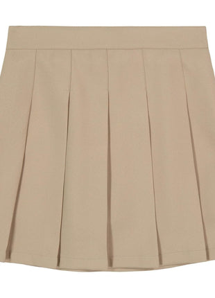 IZOD Girls' School Uniform Pull-on Scooter Skirt with Undershorts, Knit Waistband & Functional Pockets, Wrinkle Resistant, Khaki, 6