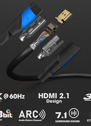 KabelDirekt – 8K & 4K HDMI Cable – 6ft – German Flexcore Technology | 10K, 8K@60Hz & 4K@120Hz, High Speed HDMI – for PS5, Xbox Series X/S, Switch 2, PC & Blu-ray – interference-free & flexible