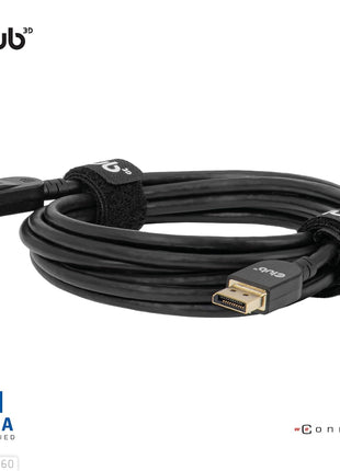Club3D CAC-1060 VESA Certified DisplayPort to DisplayPort 1.4/Hbr3 M/M Cable DP 1.4 8K 60Hz 3m- 9.84ft | 32.4 Gbps bandwidth, male-to-male connectors, 28 AWG, CE & RoHS compliant, 2-year warranty
