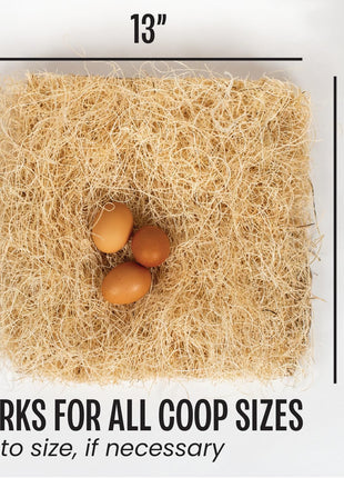 MagJo Aspen Nesting Pads for Chicken Coops - USA Grown Aspen Excelsior Nest Box Liners 13x13-12 Pack