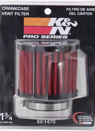 K&N Vent Air Filter/ Breather: High Performance, Premium, Washable, Replacement Engine Filter: Flange Diameter: 1.75 In, Filter Height: 2.5 In, Flange Length: 0.625 In, Shape: Breather, 62-1470