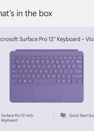 Microsoft Surface Pro Keyboard for Surface Pro 12" Device, Keyboard Only, Alcantara Material, Violet