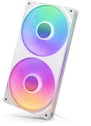 NZXT F240 RGB Core - 240mm Single-Frame RGB Fan Unit - White | 240mm single-frame unit with two 120mm RGB fans on one cable. Speed and lighting controlled through CAM.