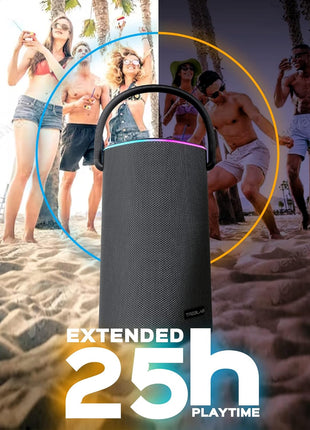 TREBLAB Portable Bluetooth Speaker with Handle - Loud 60W Stereo Sound with Deep Bass, 25H Playtime, Wireless Powerbank, RGB Lights, Dual Pairing, Waterproof - for Home Parties, Outdoor Pool, Golf